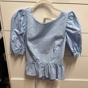 Light Blue Women's Peplum Top
